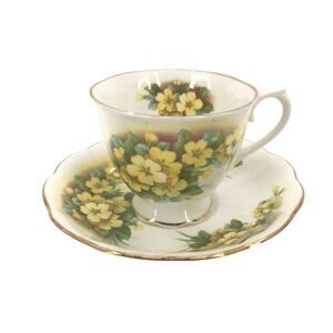 Royal Albert Yellow Floral Prim Rose Tea Cups Set